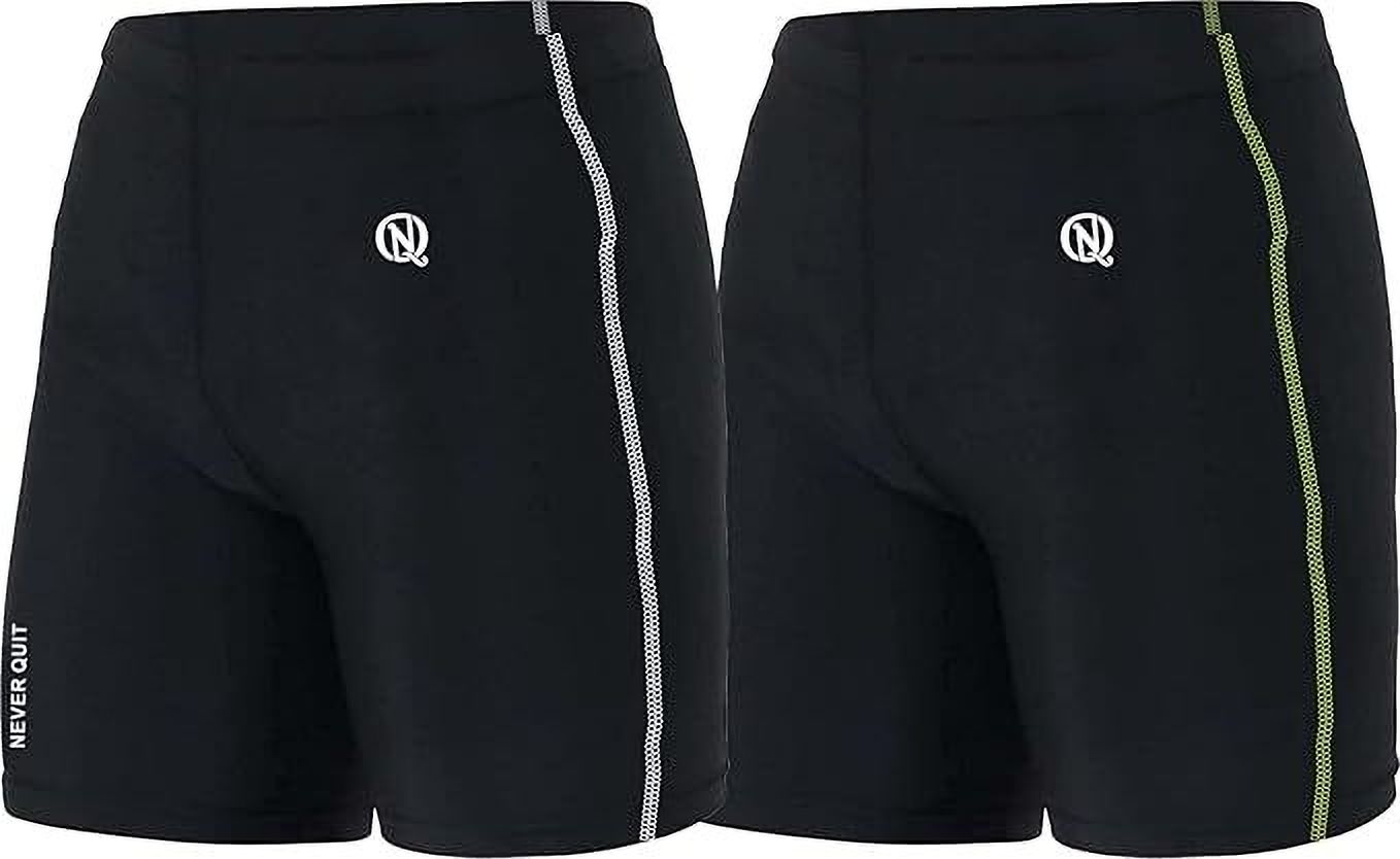 never quit Solid Men Black Tights-picture-23