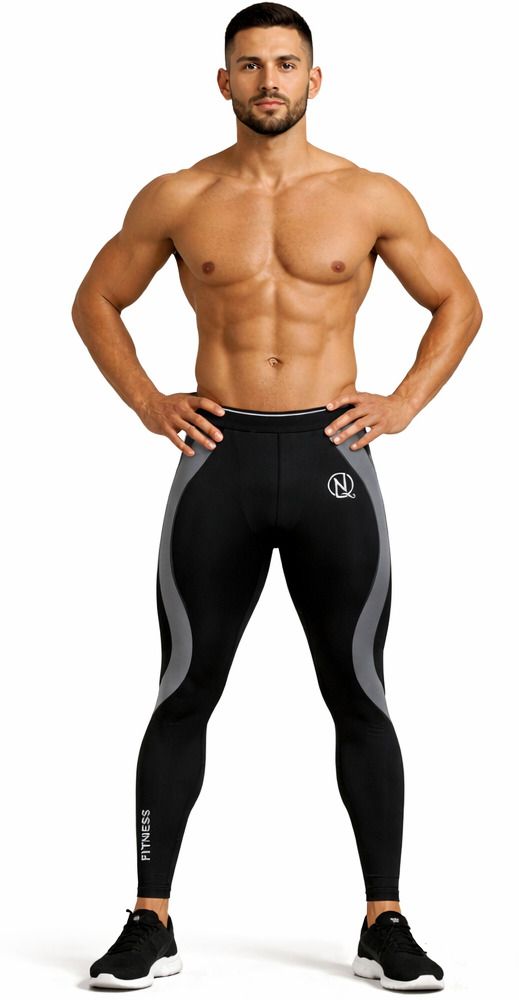 never quit Color Block Men Multicolor Tights-picture-20