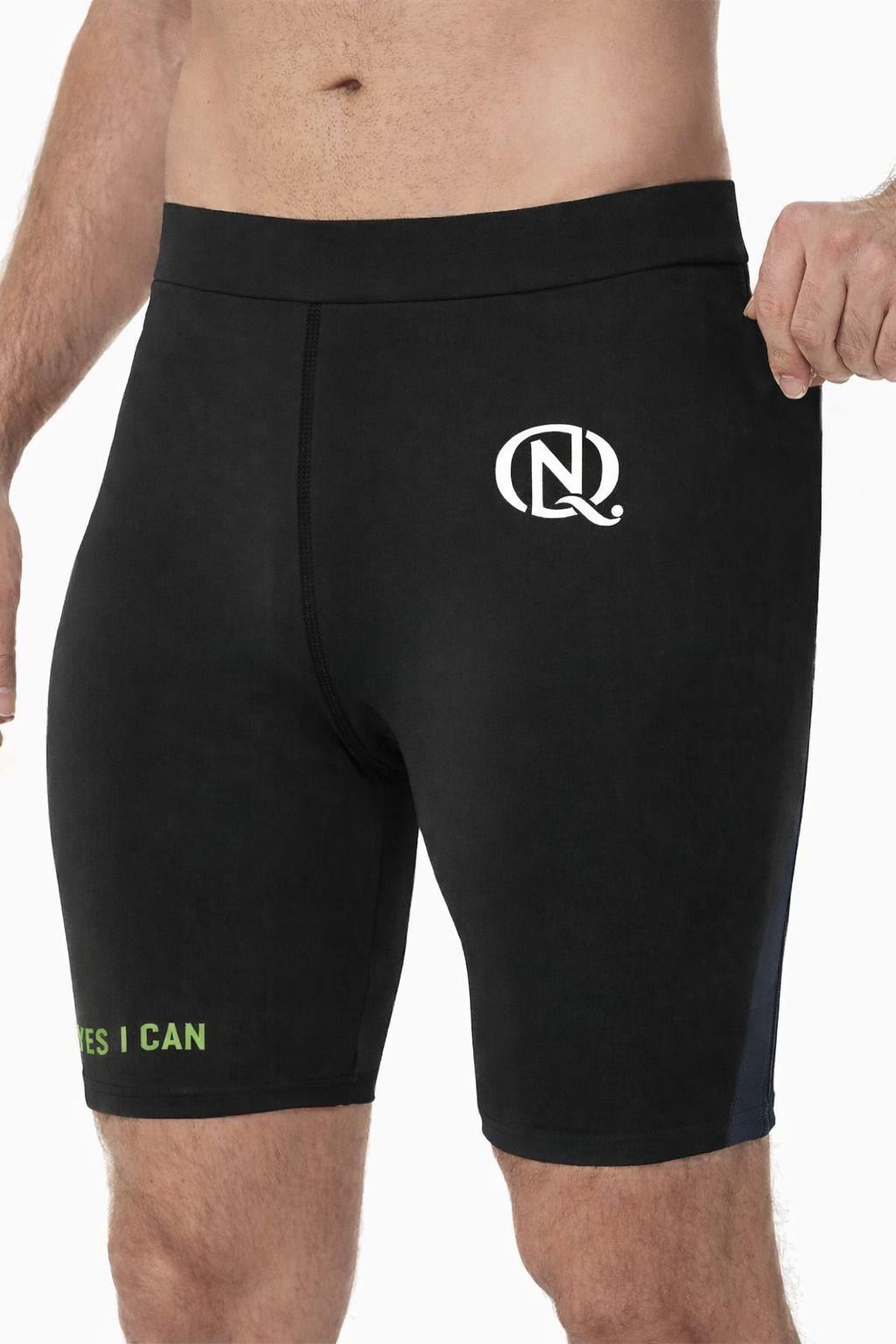 never quit Solid Men Black Tights-picture-28