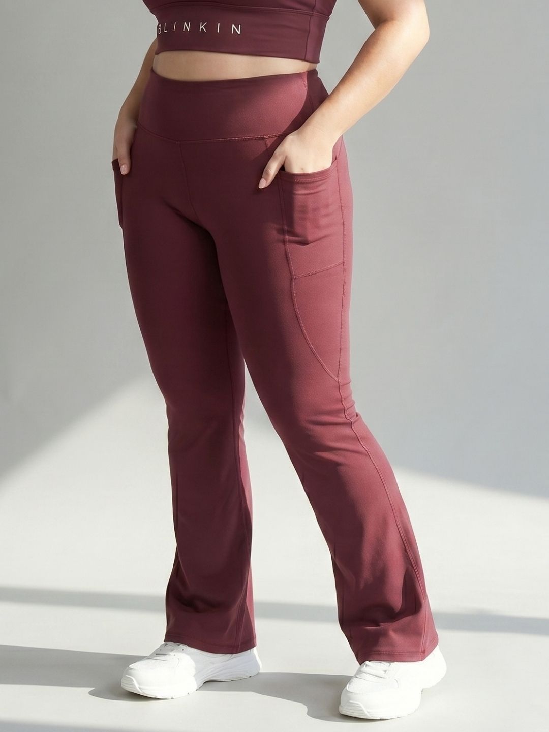 blinkin Solid Women Maroon Tights-picture-31
