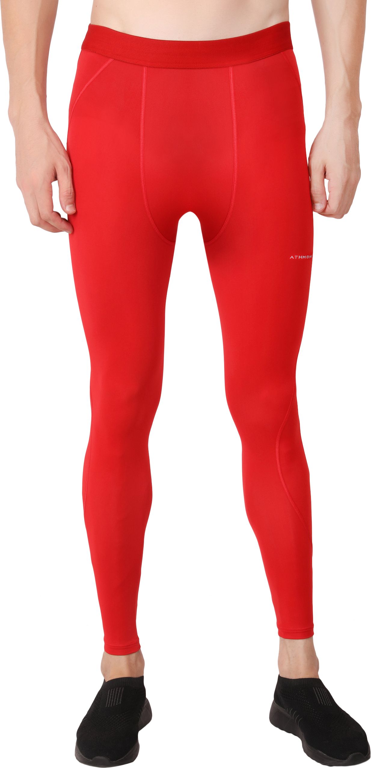 athmonk Solid Men Red Tights-picture-22