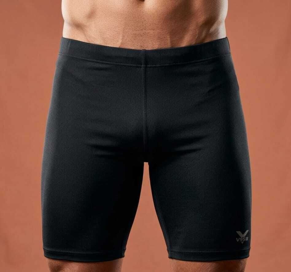 v 95 Solid Men Black Tights-picture-30