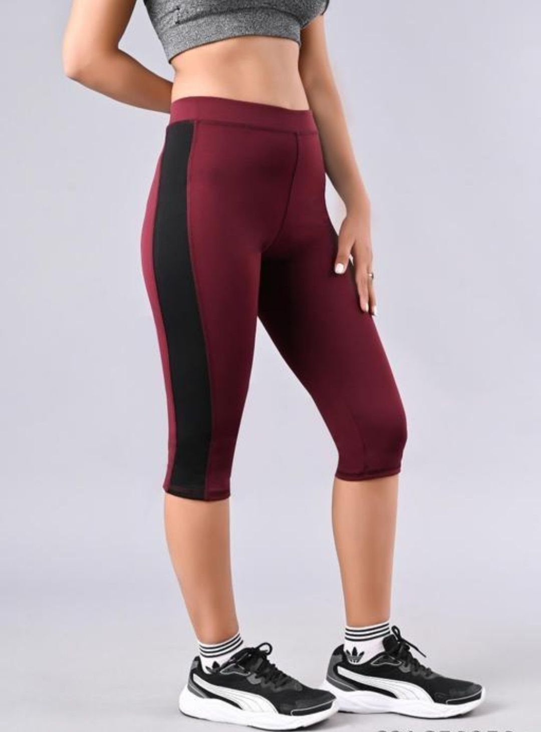 ayan enterprises Solid Women Maroon Tights-picture-26