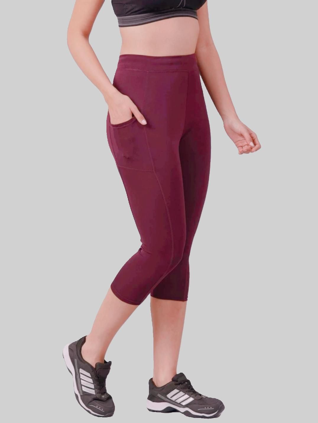 ayan enterprises Solid Women Maroon Tights-picture-23