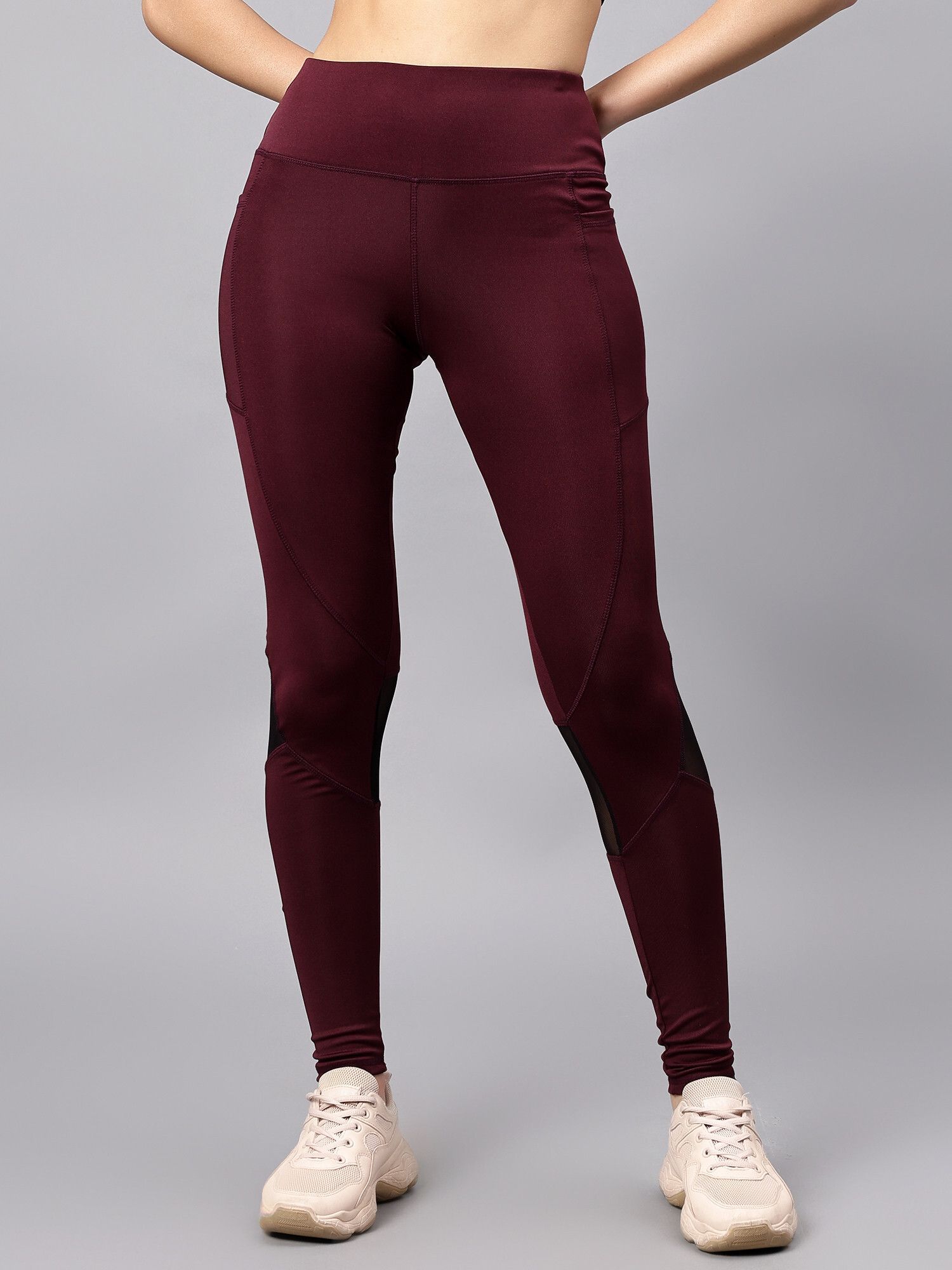 cosvos Solid Women Maroon Tights-picture-26