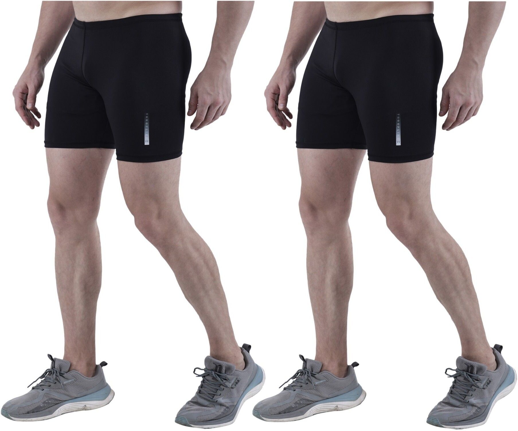 Solid Men Black Tights