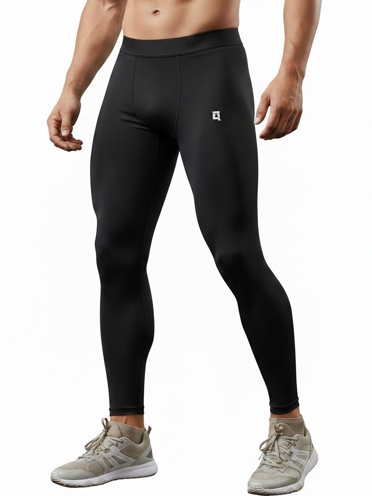 quada Solid Men Black Tights-picture-22