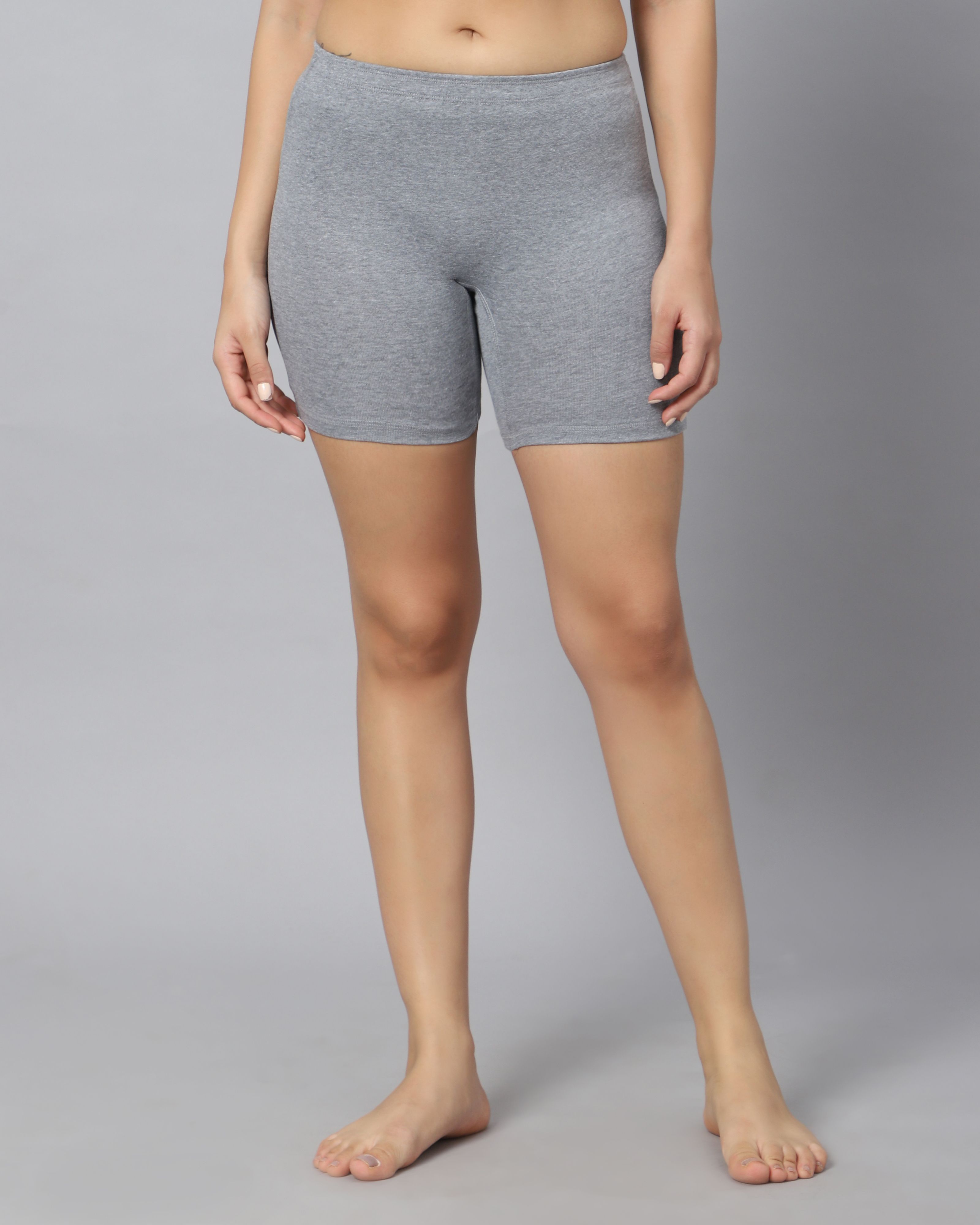 bluenixie Solid Women Grey Cycling Shorts-picture-27