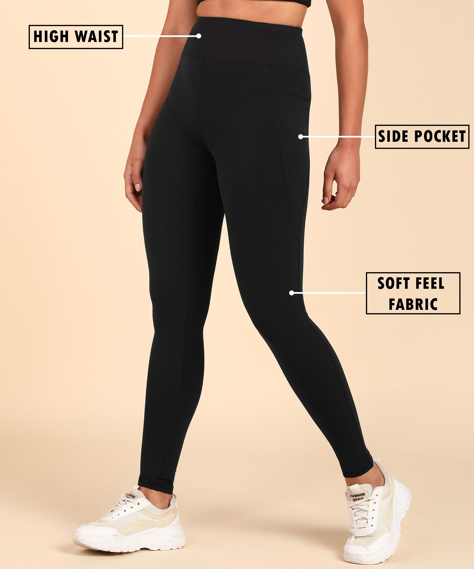 rhino rage Solid Women Black Tights-picture-26
