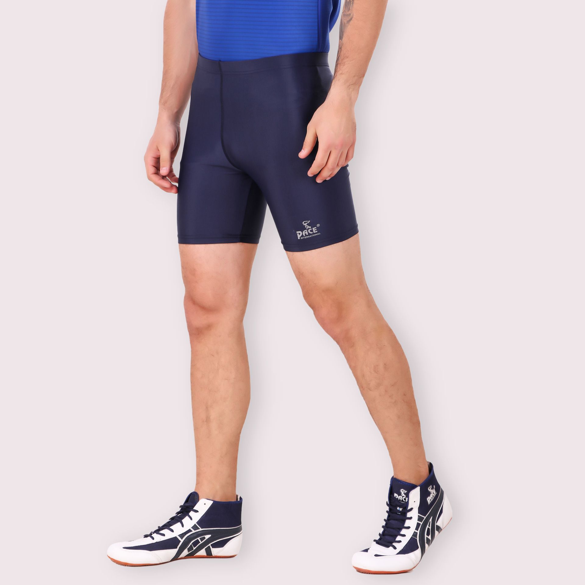 pace international Solid Men Dark Blue Tights-picture-14