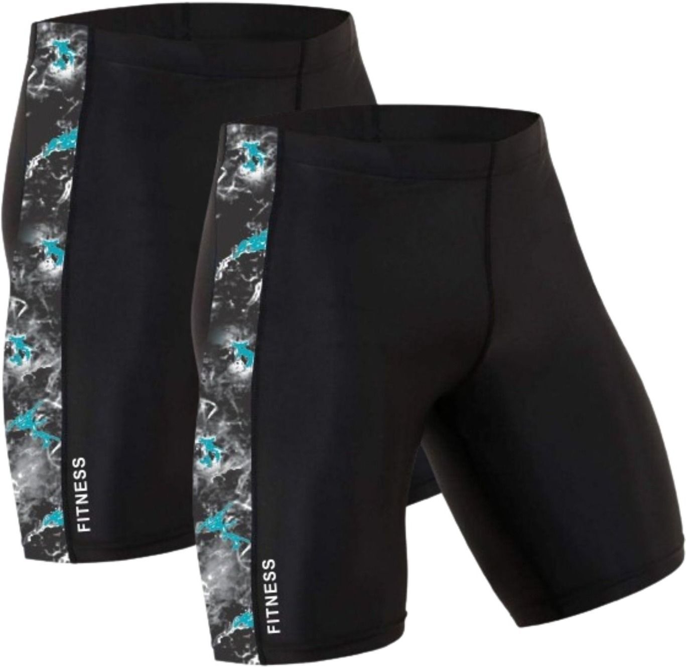 never quit Solid Men Black Tights-picture-28