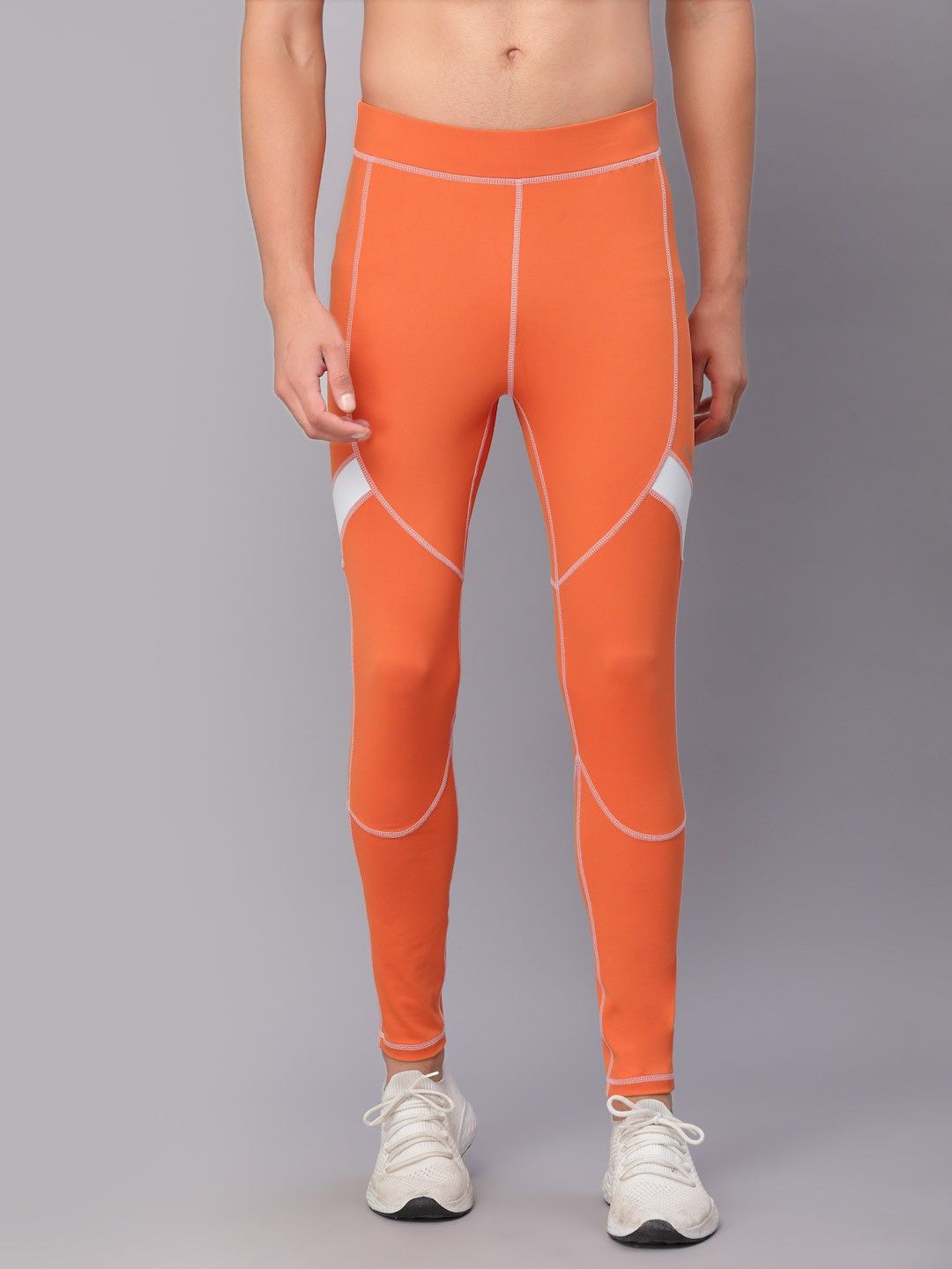 Striped Men Orange Tights-image-15