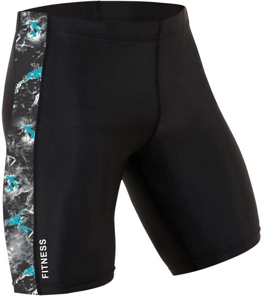 never quit Solid Men Black Tights-picture-15