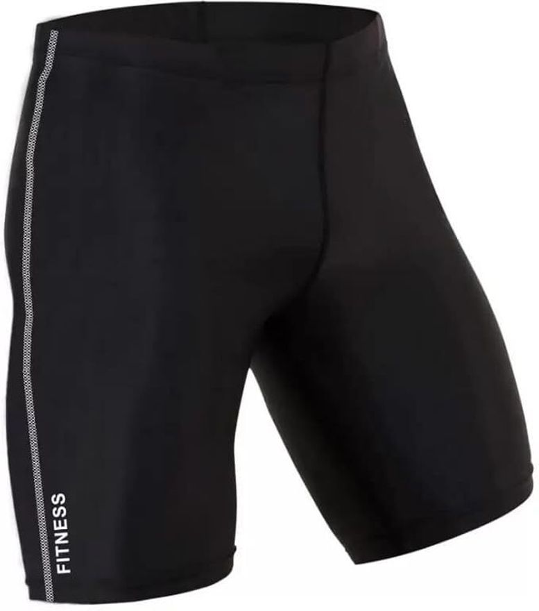 never quit Solid Men Black Tights-picture-15