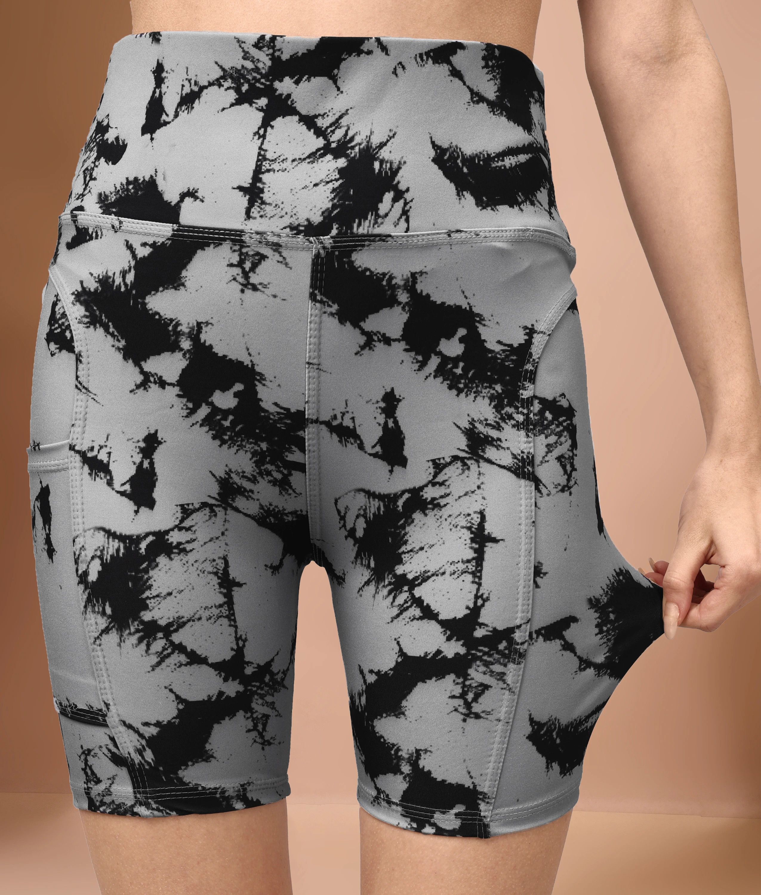 poojaran Printed Women Grey, Black Tights-picture-17
