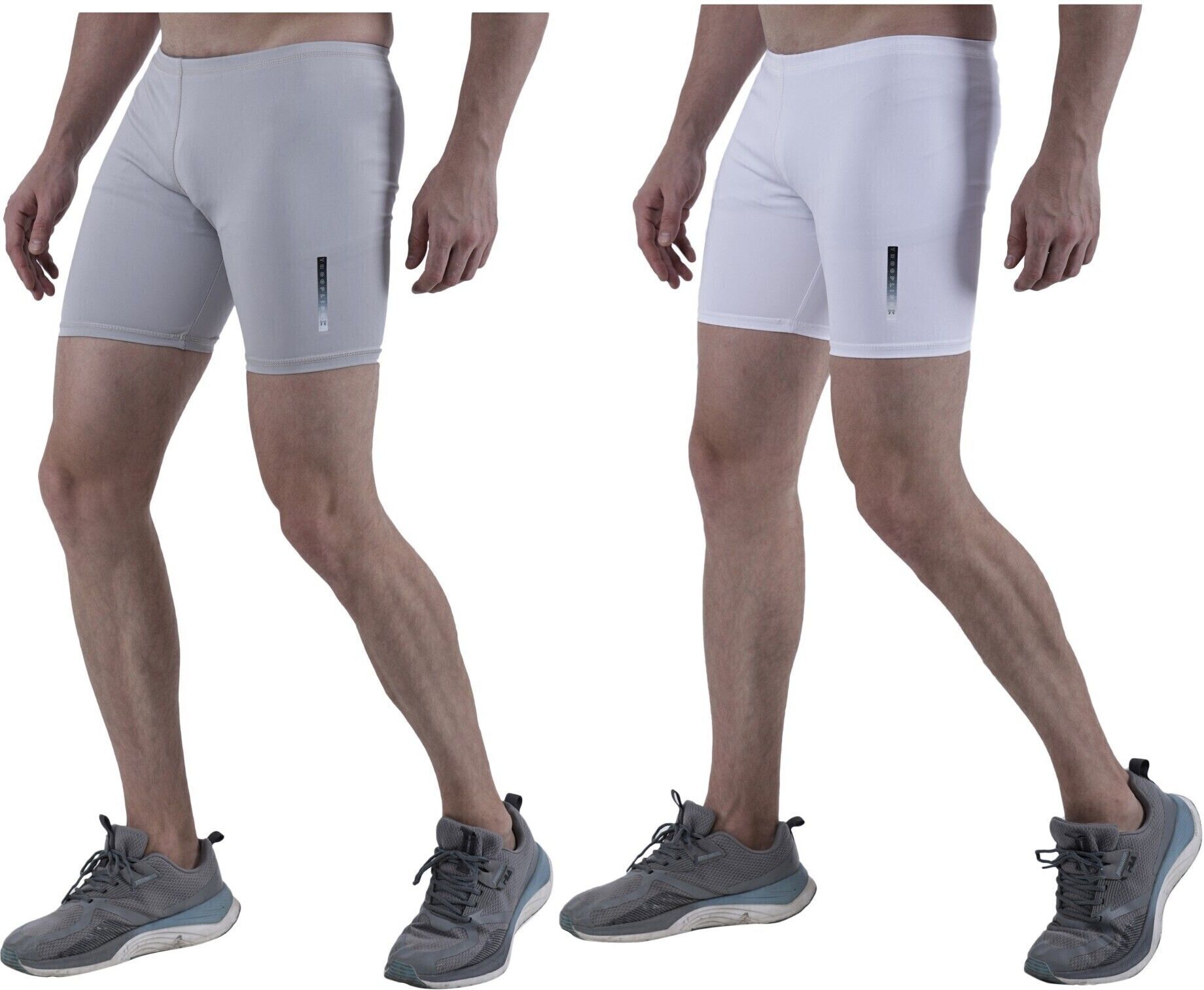 Solid Men Grey, White Tights