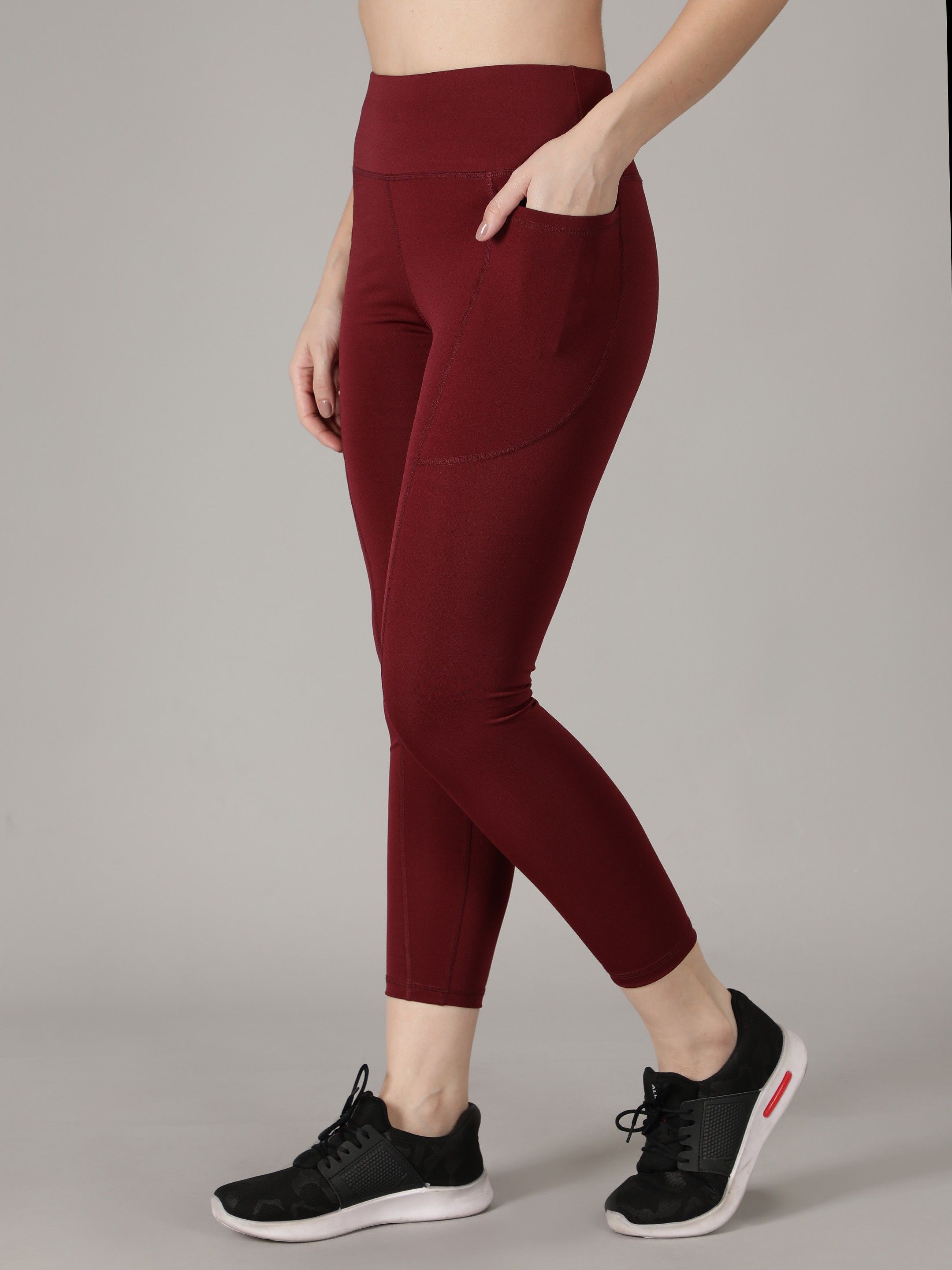 cosvos Solid Women Maroon Tights-picture-19