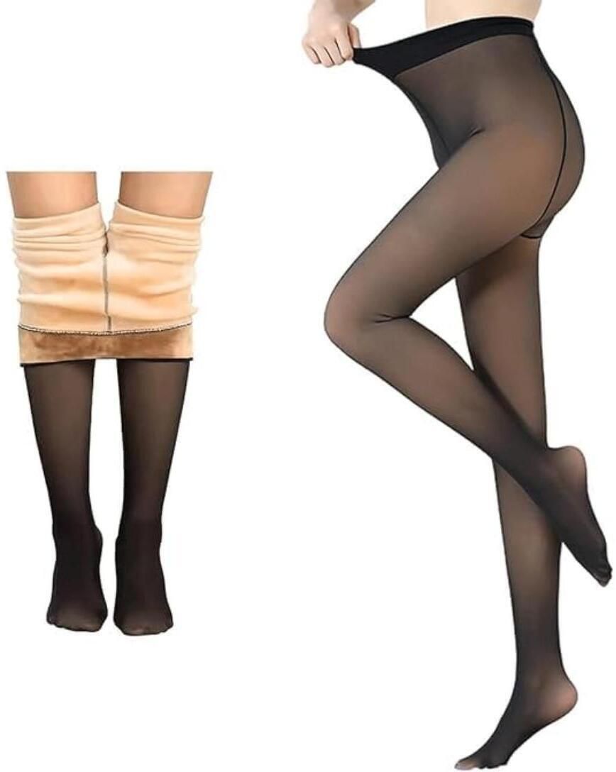 Solid Women Black, Beige Tights-image-15