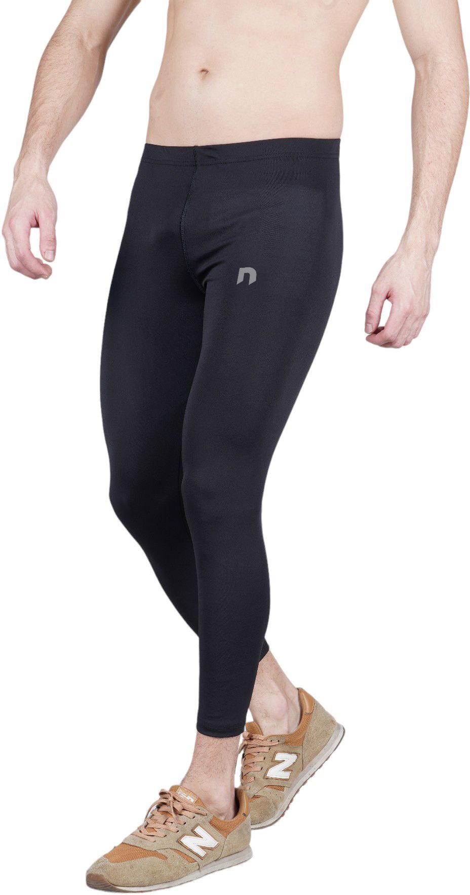 never lose Solid Men Black Tights-picture-16