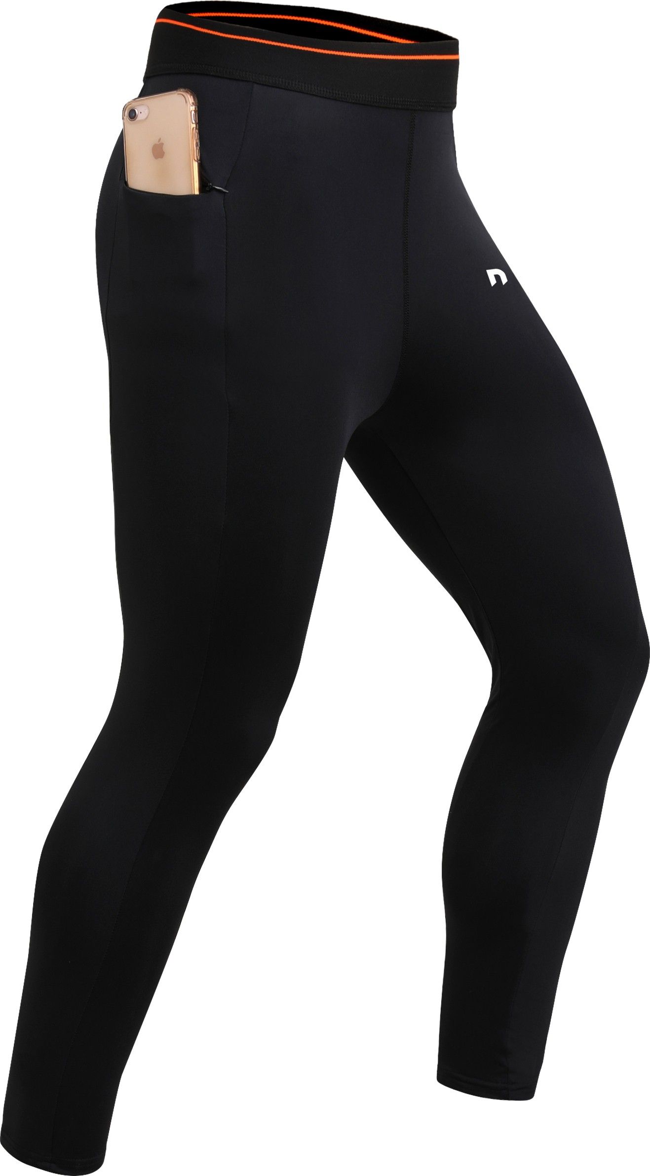 never lose Solid Men Black Tights-picture-14