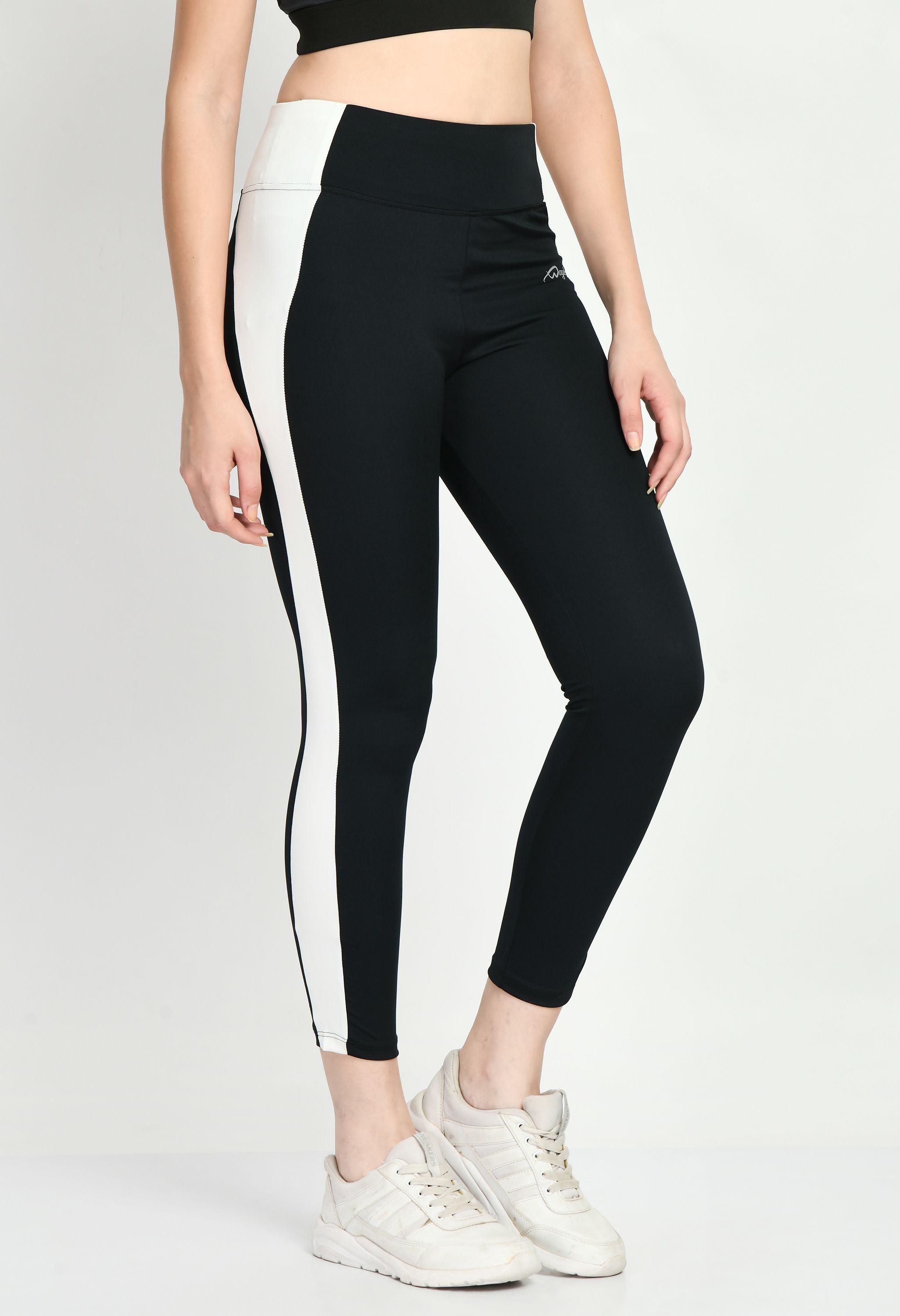 waylene Color Block Women Black, White Tights-picture-11
