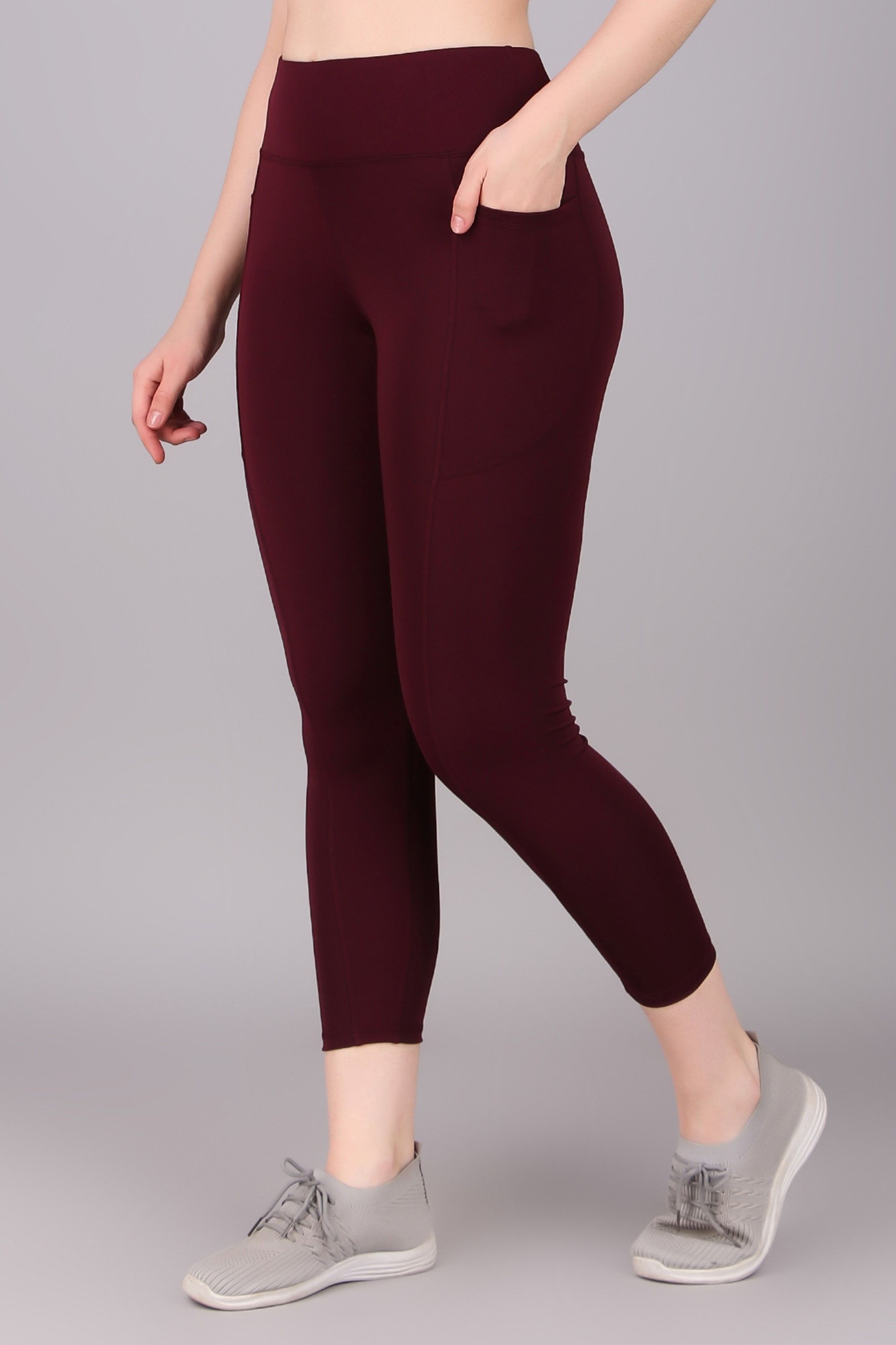cosvos Solid Women Maroon Tights-picture-36