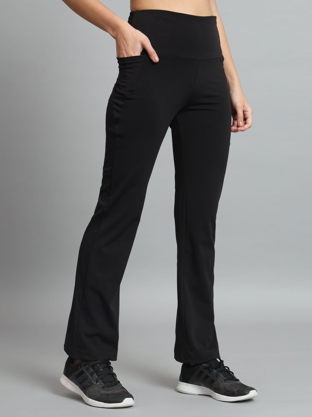 color capital Women Solid Black Track Pants-picture-17
