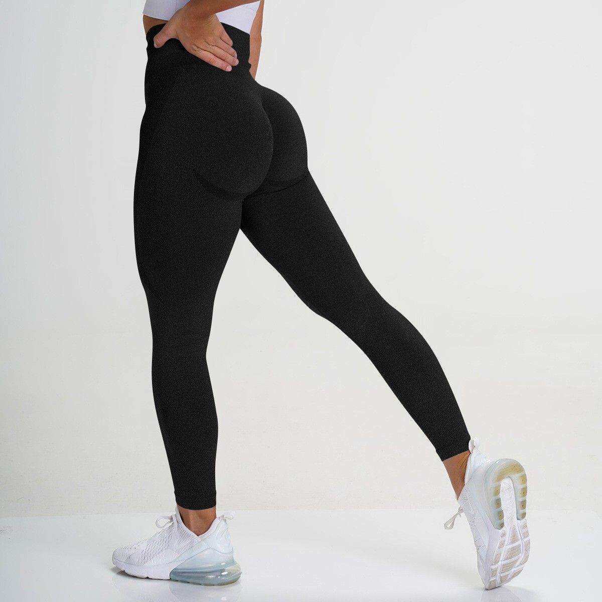 frackson Solid, Woven, Self Design Women Black Tights-picture-24