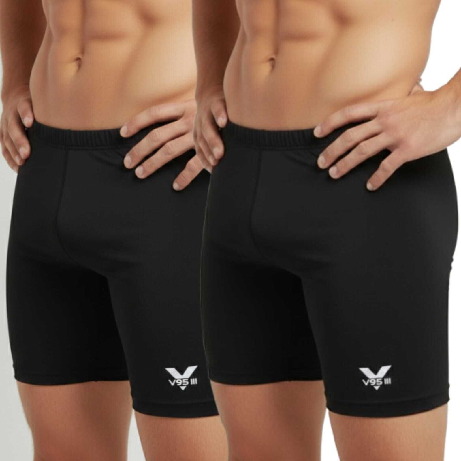 v 95 Solid Men Black Tights-picture-14
