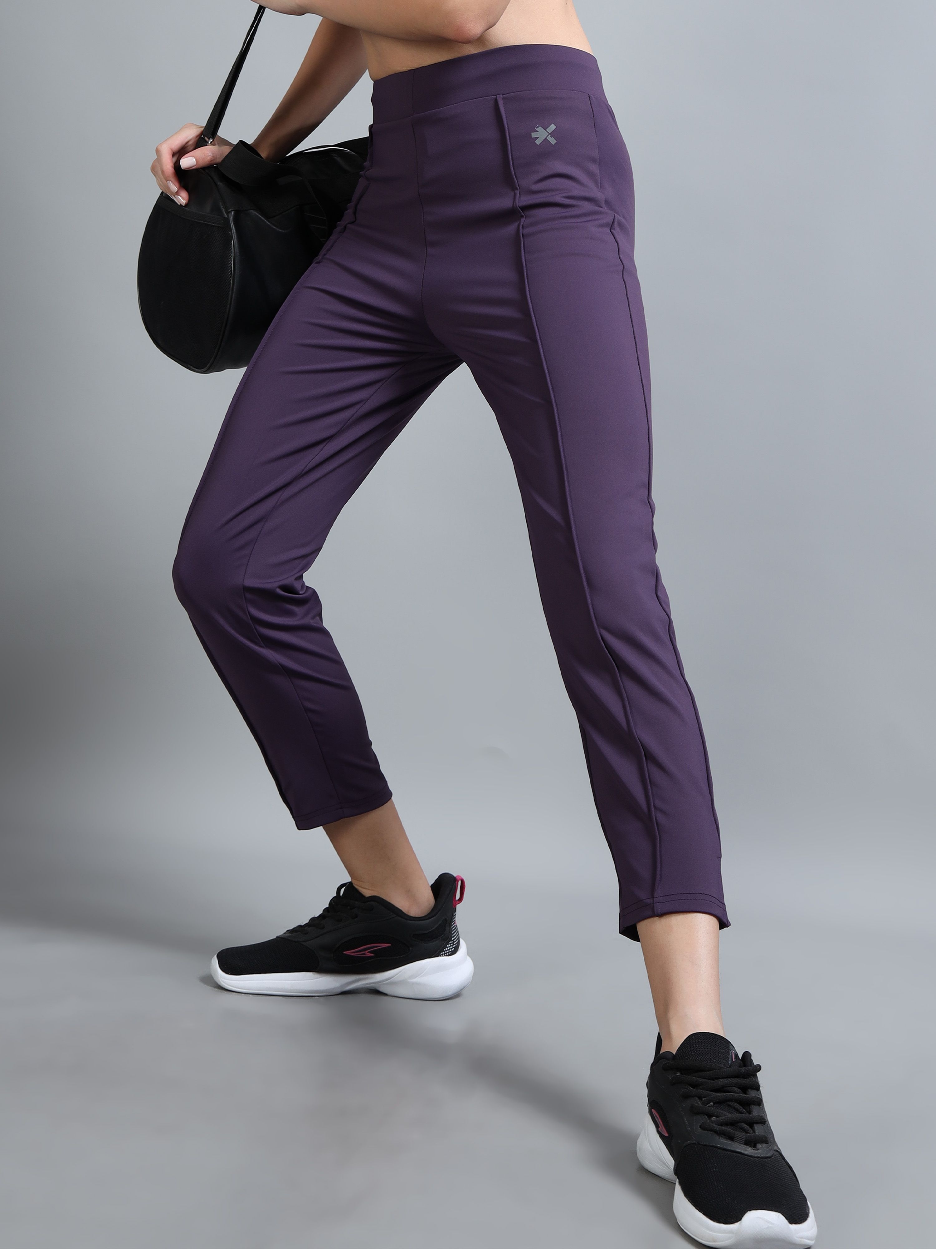 hrx by hrithik roshan Self Design Women Purple Tights-picture-18