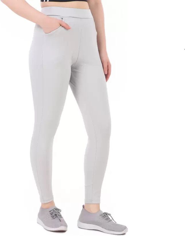 dywer Solid Women Silver Tights-picture-9