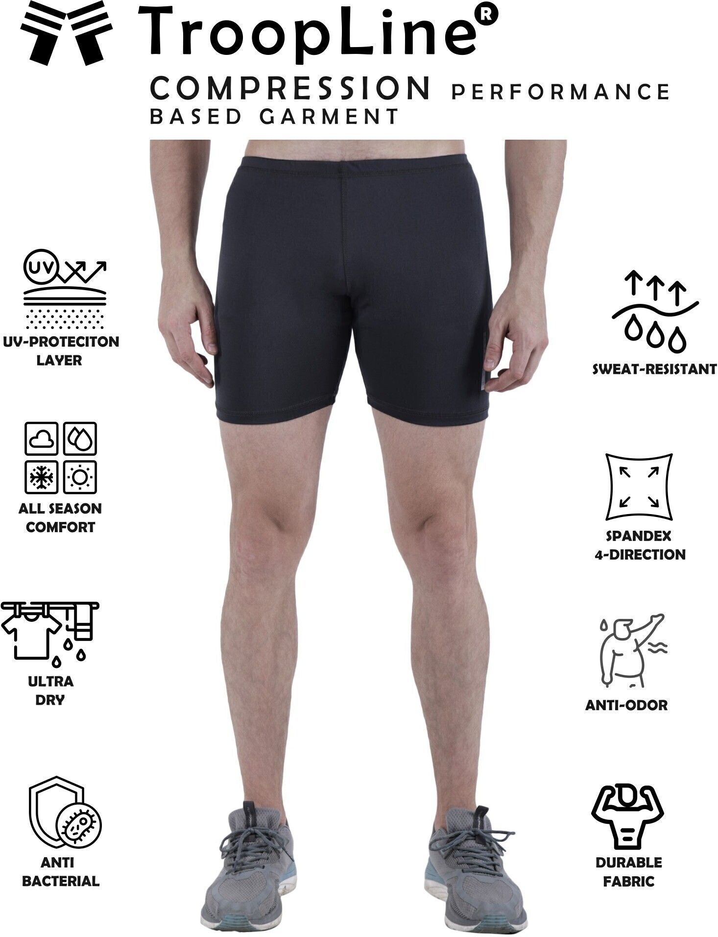 troopline Solid Men Grey Tights-picture-48