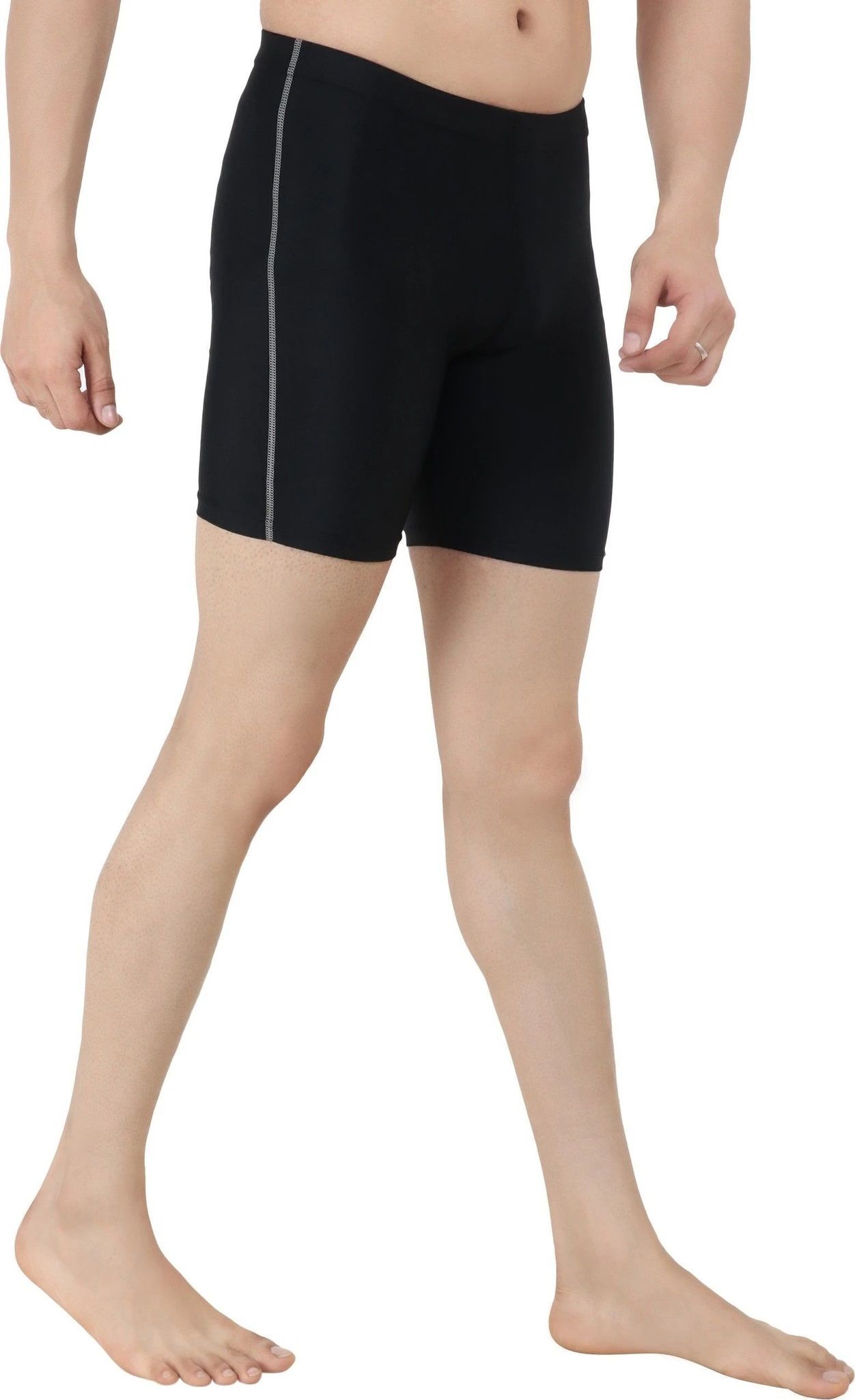 never quit Solid Men Black Tights-picture-41