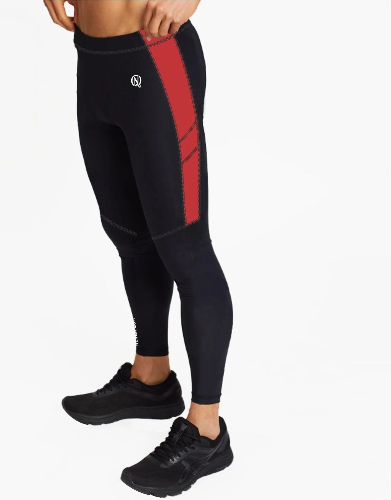 never quit Color Block Men Red Tights-picture-36