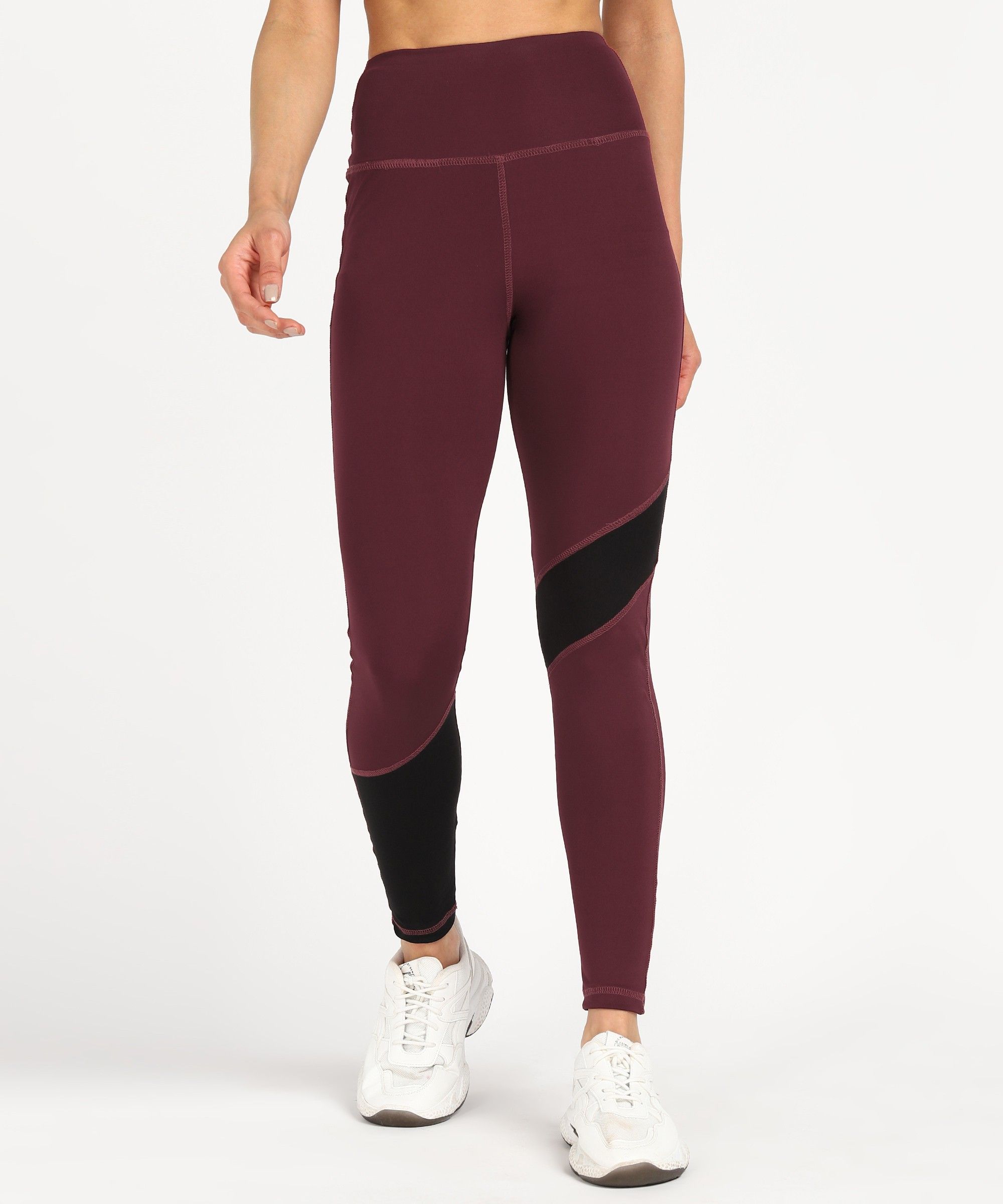 rock paper scissors Solid Women Maroon Tights-picture-12