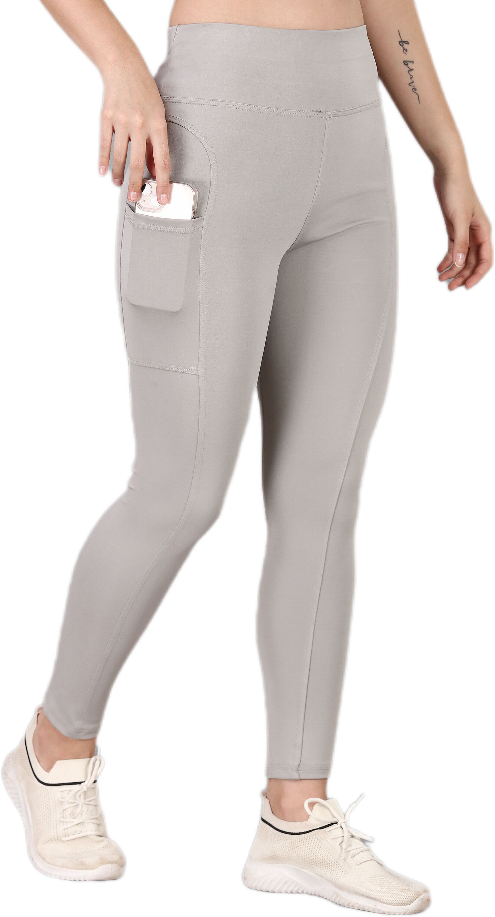 poojaran Solid Women Grey Tights-picture-34