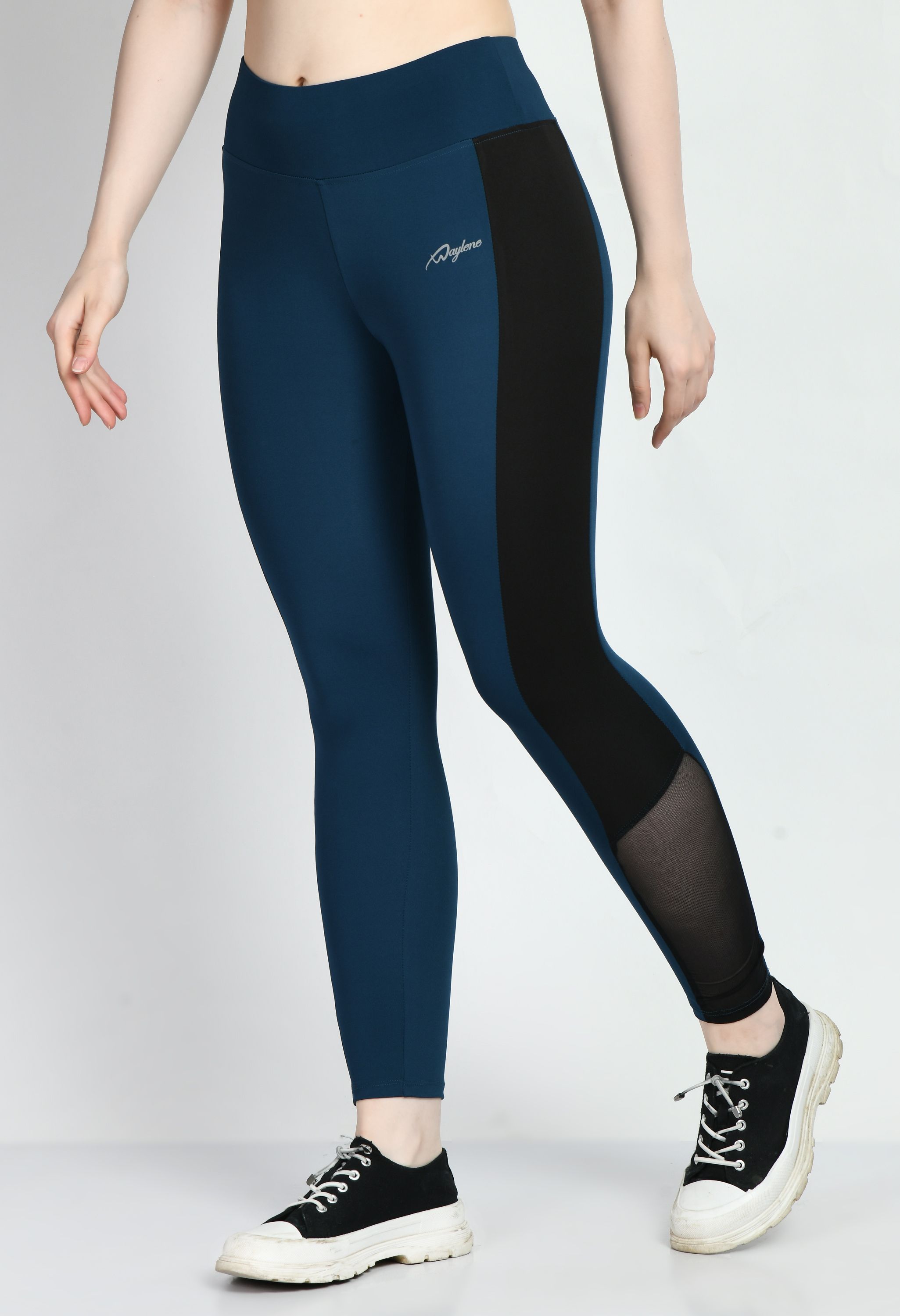Color Block Women Blue, Black Tights-image-38