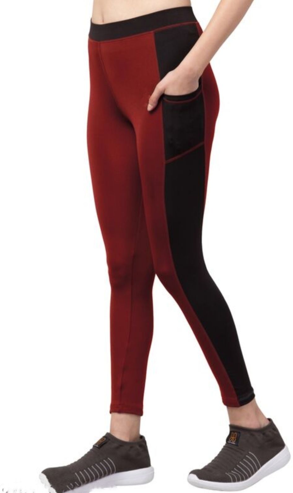 stylehub Solid Women Maroon Tights-picture-3