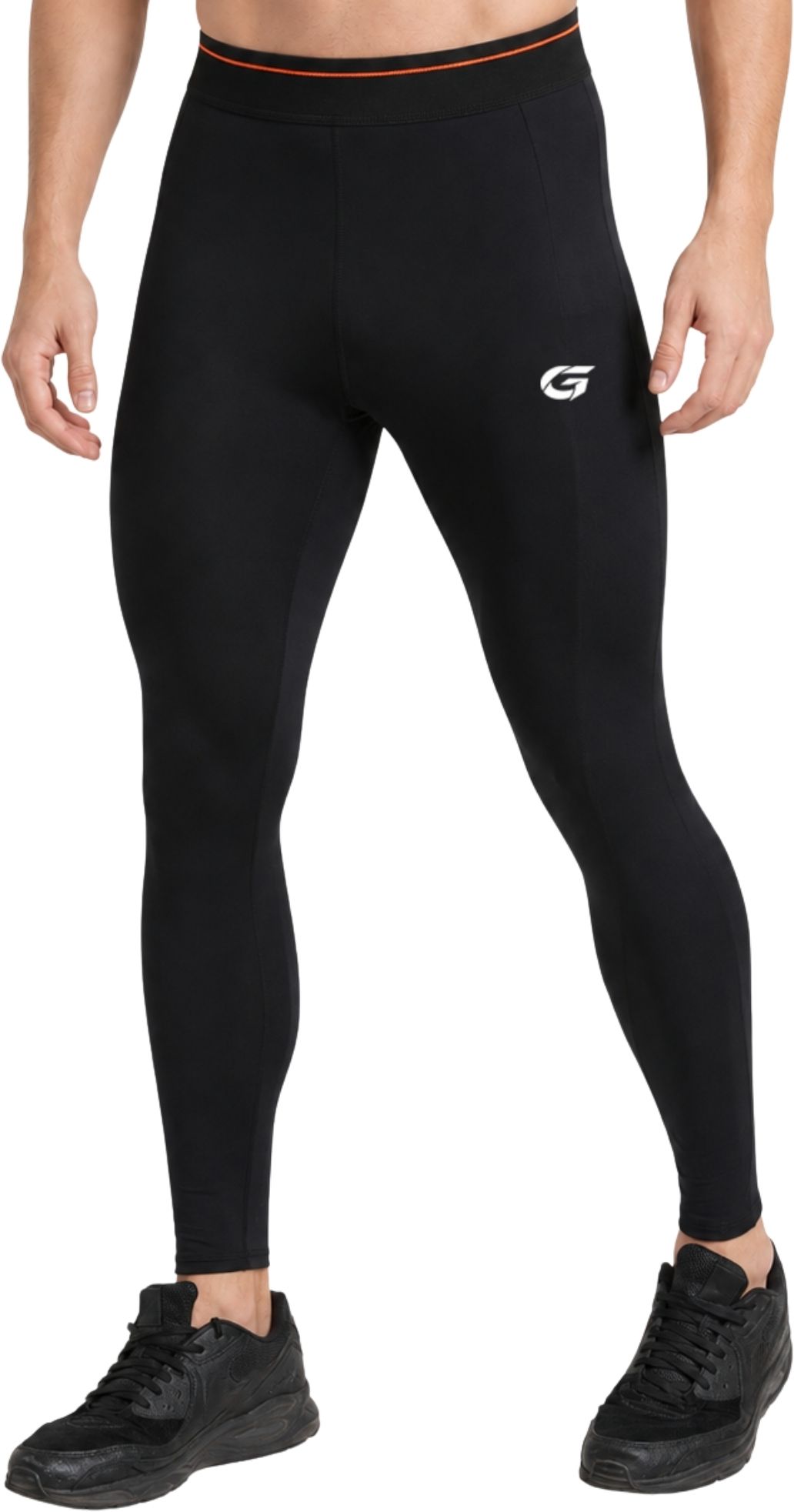 gymific Solid Men Black, Orange Tights-picture-21
