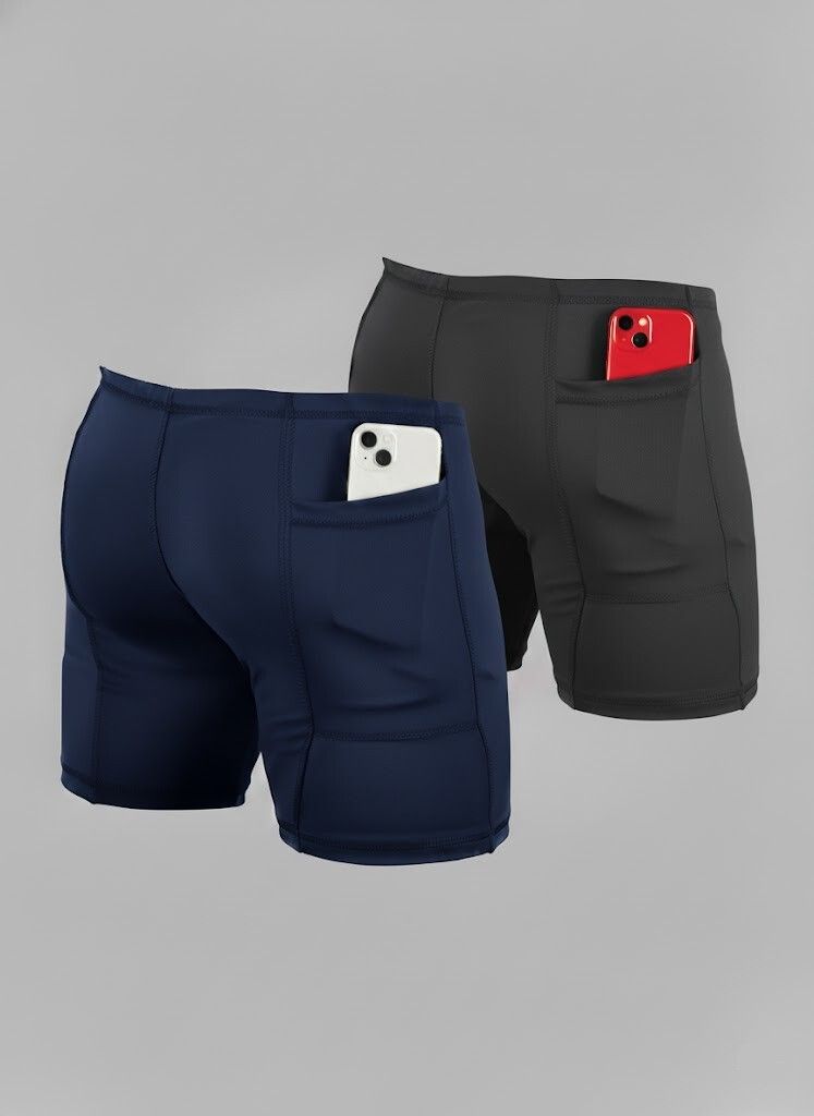 troopline Solid Men Dark Blue, Grey Tights-picture-29