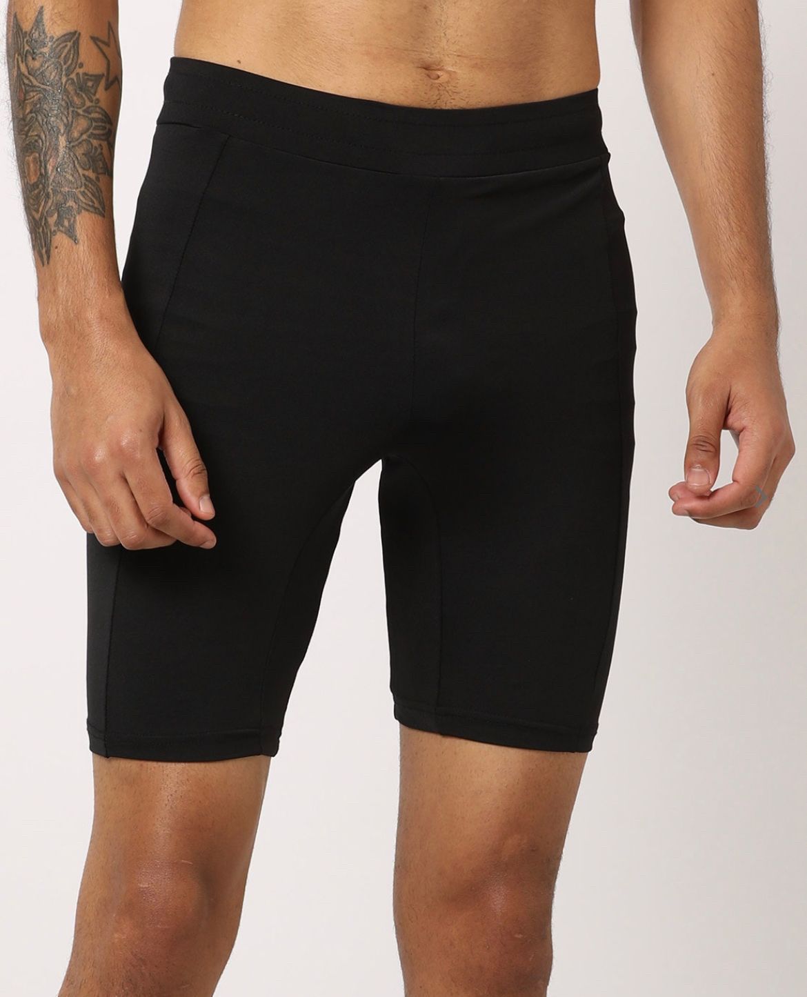 Solid Men Black Tights-image-35