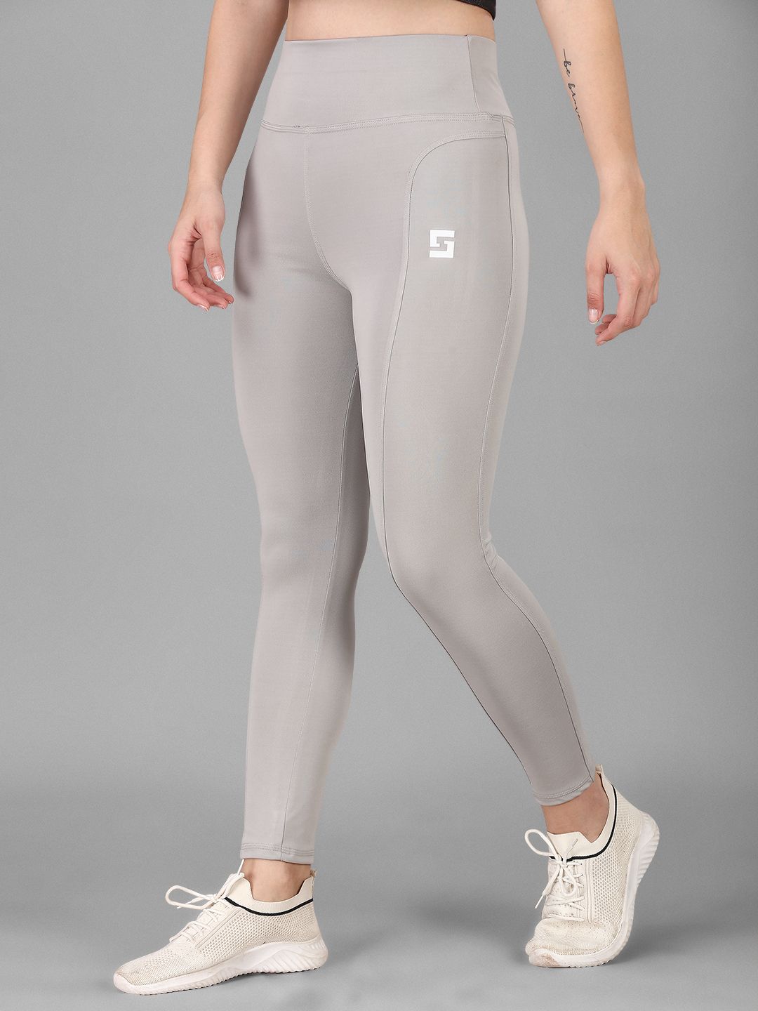 poojaran Solid Women Grey Tights-picture-35