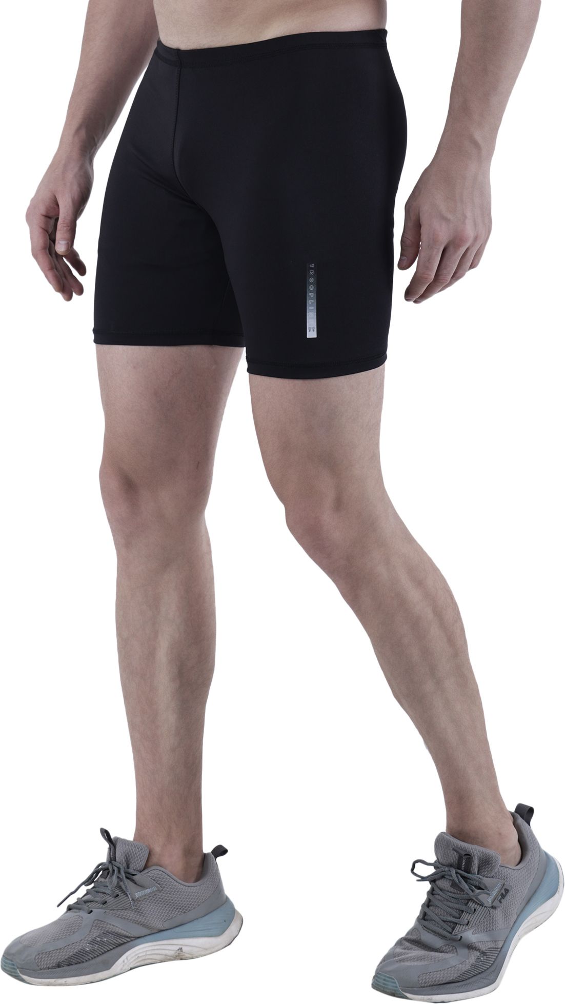 Solid Men Black Tights