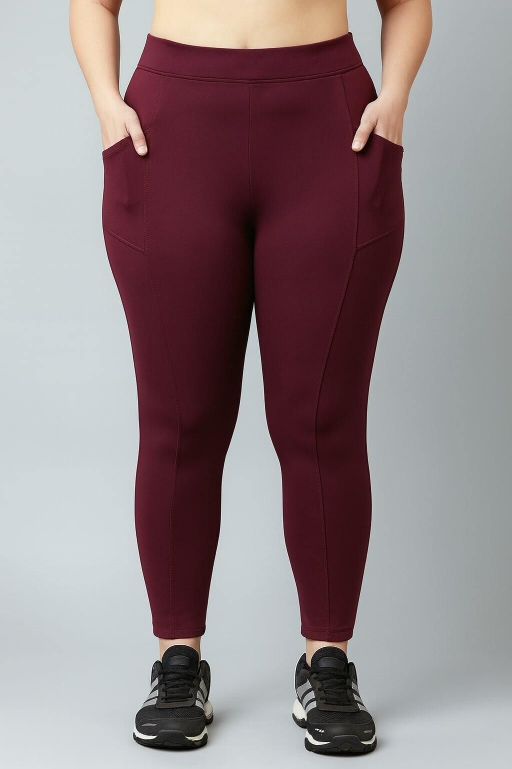 blinkin Solid Women Maroon Tights-picture-27