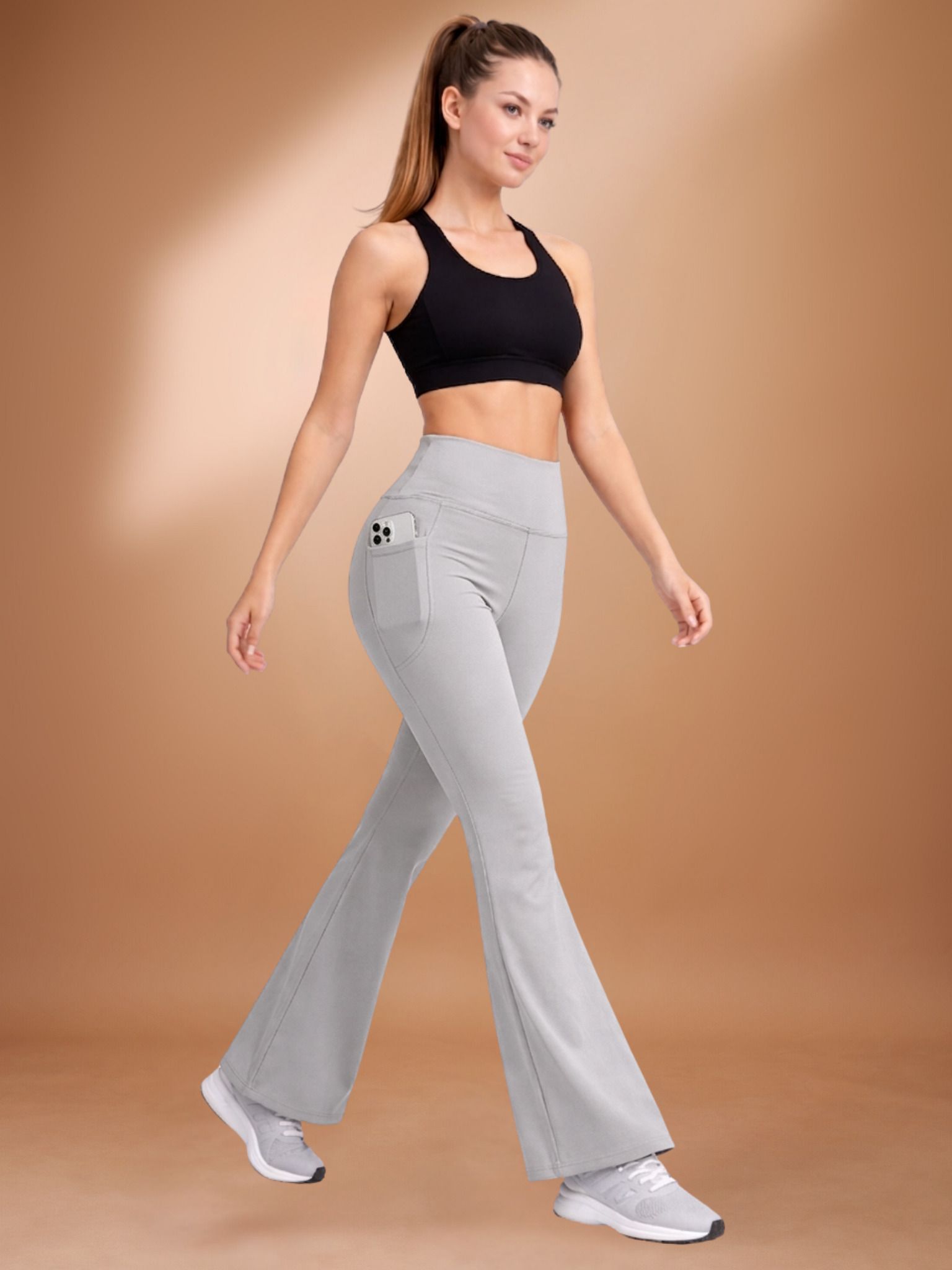 poojaran Solid Women Grey Tights-picture-13