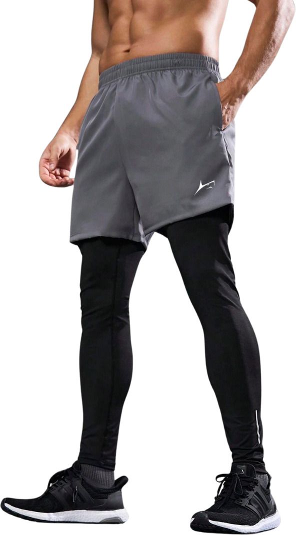 prosharx Solid Men Grey Tights-picture-27