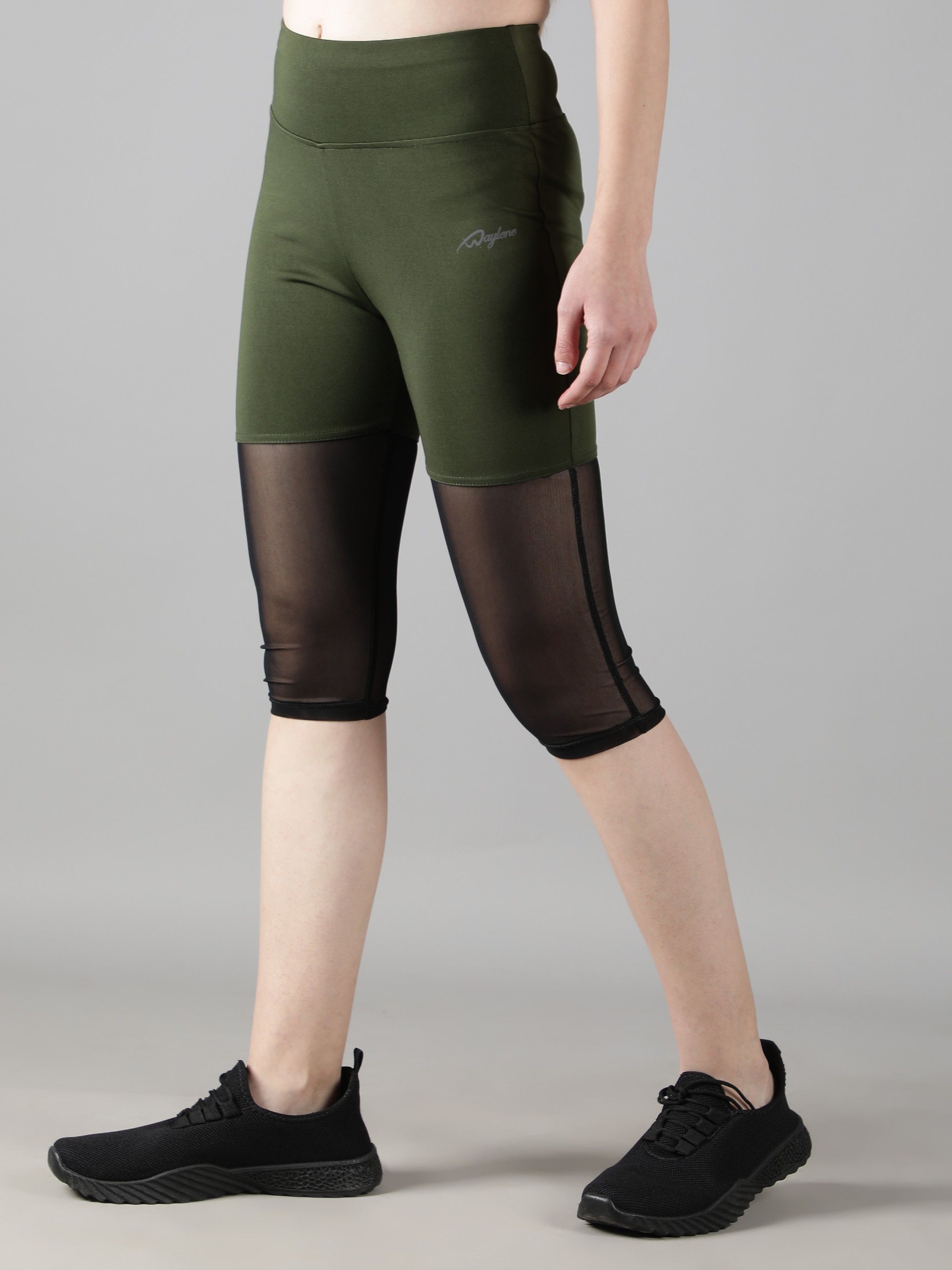 waylene Solid, Self Design Women Green Tights-picture-19