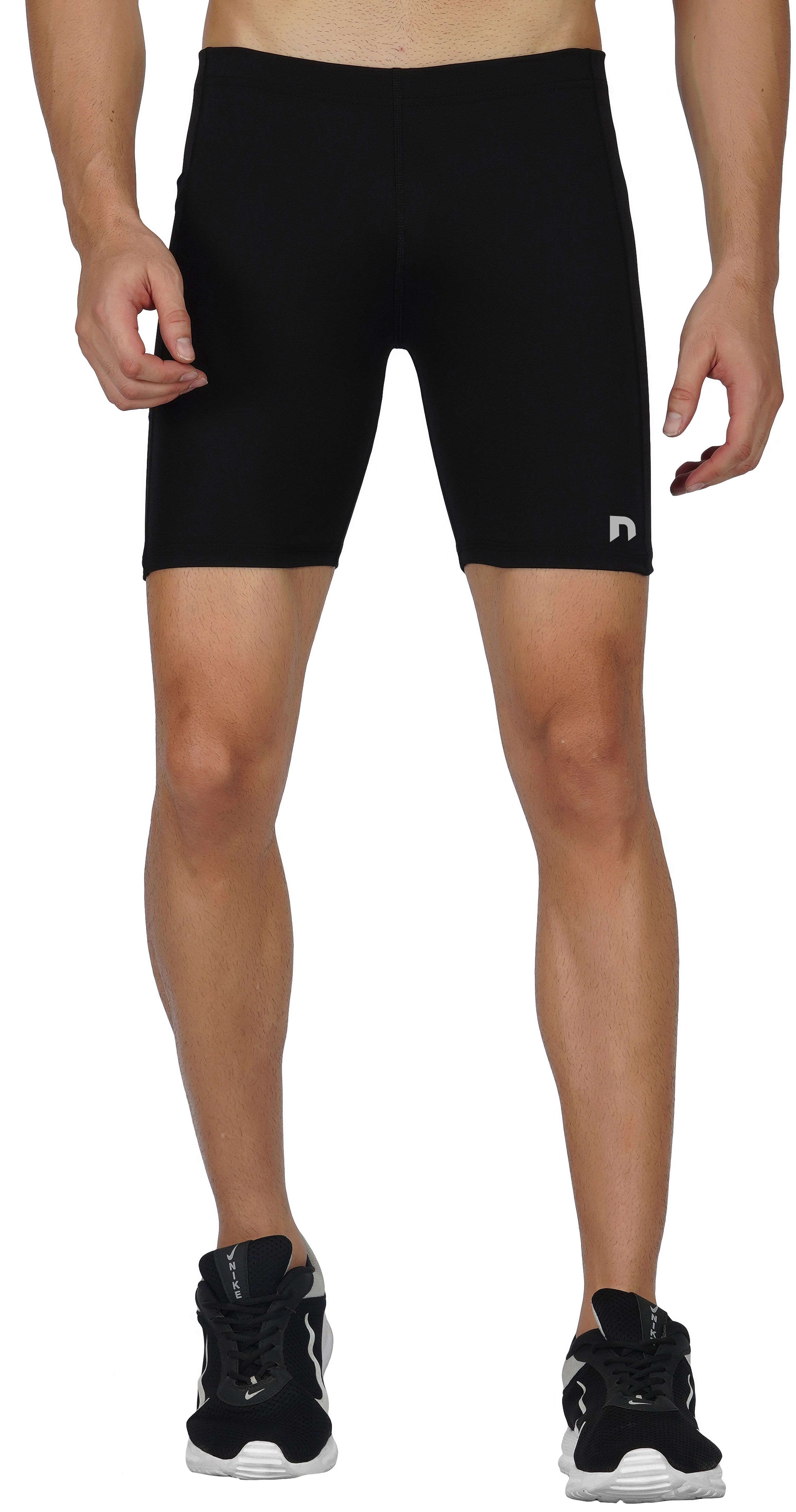 never lose Solid Men Black Tights-picture-20
