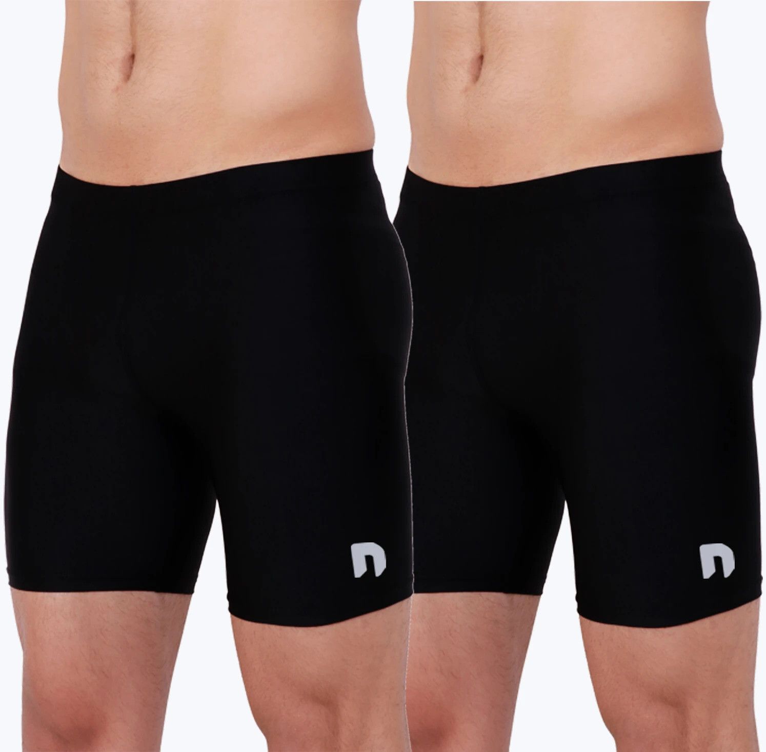 Solid Men Black Tights