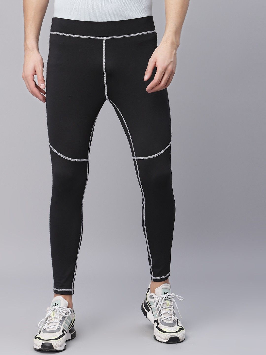 jump usa Solid Men Black Tights-picture-25